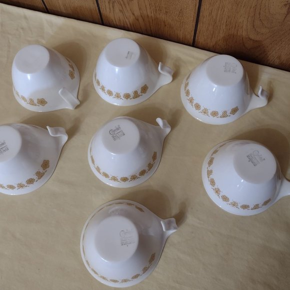 9 pcs Vintage Corelle Butterfly Gold Creamer & Sugar Bowl Set & 7 Hook Cups - Picture 9 of 12